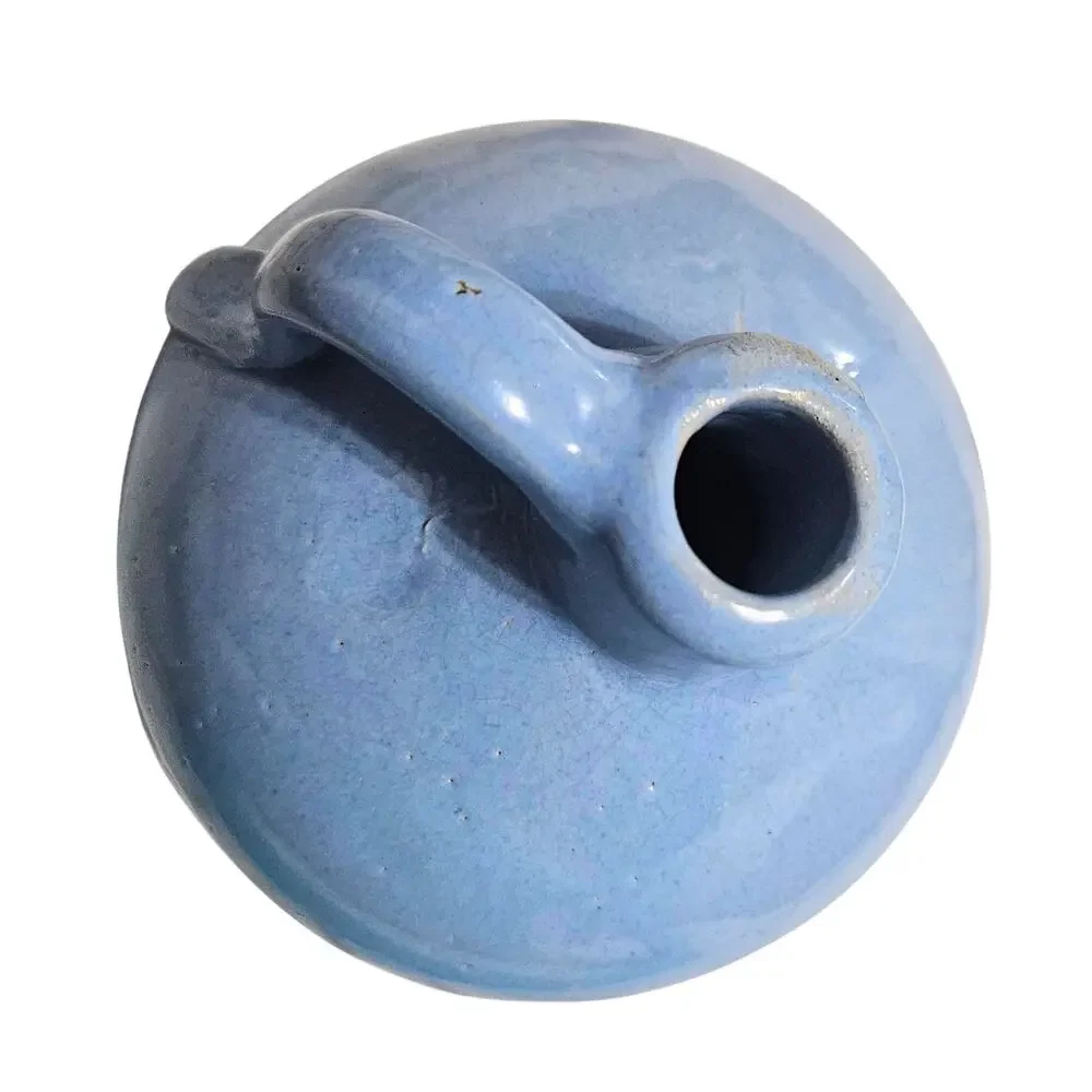 30s Blue Glazed Water Jug Farmhouse Utilitarian Stoneware Antique Depression Era - Picture 5 of 8